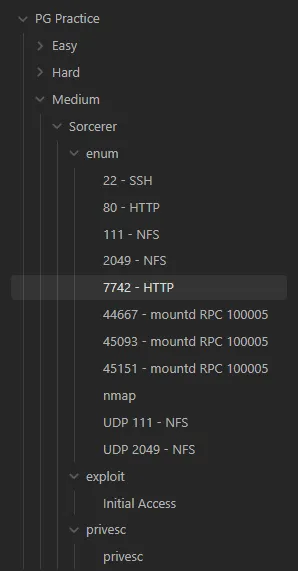 structure i will refer to while pentesting, ensuring nothing is missed, and everything is documented Obsidian PG Practice